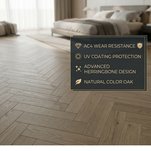 Parquet in Rovere Ingegnerizzato Spazzolato di Qualità con Effetto Segno di Taglio, a Chevron, Multistrato, per Soggiorno e Villa - Product Image 4