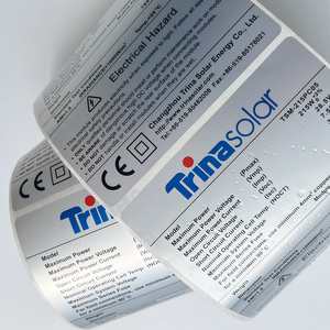 Etiqueta adhesiva de impresión de código de barras, pegatina térmica transparente de poliéster brillante, impermeable, color blanco/plateado mate, PET/PVC - Product Image 2