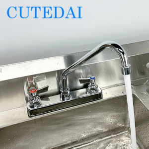 Signature 2 manijas giratorias cuello de cisne <span class=keywords><strong>grifo</strong></span> de <span class=keywords><strong>cocina</strong></span> cromado con arandela manijas de hoja de latón Material de latón de alta calidad - Product Image 5