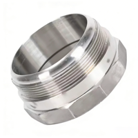 Conector Macho NPT de 1-1/4'' Personalizable, de Acero Inoxidable Forjado de Alta Resistencia, Forma Igualada, Uso Sanitario para Accesorios de Tubería OEM