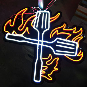 Restaurante al aire libre tienda de neón de acrílico señal intermitente Led Pizza forma de luz de neón señales Decoración - Product Image 3