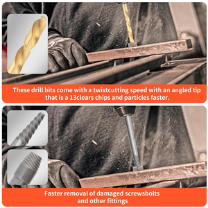 48 pezzi in acciaio ad alta velocità con rivestimento in titanio punta da trapano a mano sinistra fresata con perno rotto Set estrattore di bulloni danneggiati - Product Image 4