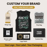 T-shirt sans manches personnalisé 300 GSM, délavé à l'acide, imprimé graffiti intégral, détail strass écrit à la main, ourlet brut, OEM, marque privée
