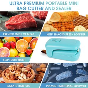 Scelleuse portable 2-en-1 mini pour sacs plastiques, thermique et sous vide, pour contenants alimentaires, avec coupe-sac intégré, facile à utiliser - Product Image 4