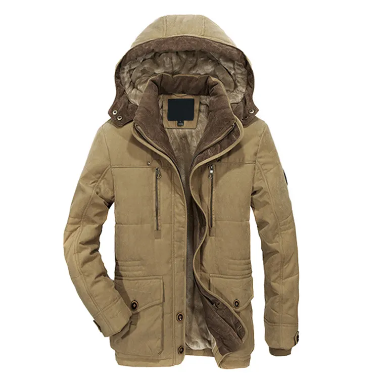 Custom Men's Clothing Winter Casual Thick Hooded Cotton Coat