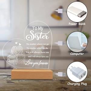 Lámpara Nocturna LED 3D Única con Diseño de Hermana, Regalo Perfecto para Cumpleaños, Navidad, Día de la Madre, Pascua y Halloween - Product Image 5