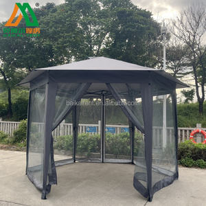 <span class=keywords><strong>Pergola</strong></span> de jardin en aluminium pour l'extérieur, gazebo, pelouse, cour, terrasse, pavillon, <span class=keywords><strong>tente</strong></span> hexagonale <span class=keywords><strong>pliable</strong></span> avec parois en maille - Product Image 3