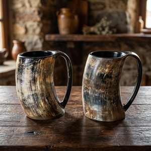 Natural Horn Crafts Viking Horn <b>Mug</b> Vintage Solid Reusable Eco Friendly Beer Gift <b>Box</b> Packaging Dishwasher Microwave Safe Party - Product Image 2