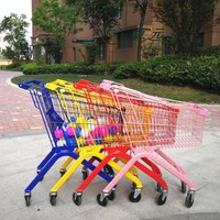 Chariot de courses miniature en métal chromé durable pour enfants, design personnalisé, idéal pour les supermarchés et les magasins.