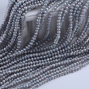 Perlas Sueltas de Agua Dulce Naturales Grises de 4-5 mm de Zhuji, Casi Redondas, para Accesorios de Joyería DIY - Product Image 4
