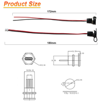 Pemasangan Panel pengunci mur PH 2.0, Tipe C konektor USB-C 2Pin tahan air TPC Jack pengisian cepat