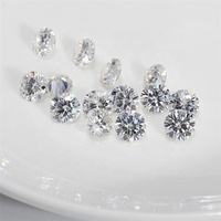 Gevşek taş toptan yuvarlak parlak kesim 5MM Moissanite elmas DEF VVS renk Carat taş fiyat için karat başına yüzük