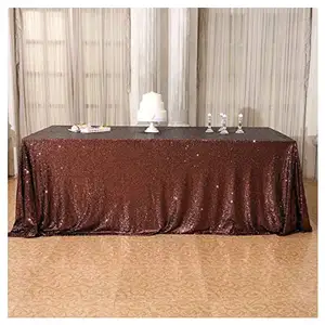 Роскошная Рождественская Свадебная Банкетная квадратная ткань цвета хаки шоколадный журнальный столик коричневая прямоугольная скатерть с блестками