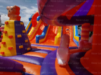 Nouveau château gonflable Leap OEM sur le thème du cirque pour enfants, parc de jeux gonflable extérieur avec obstacles rebondissants