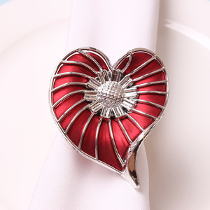 Red and Pink Flower Plastic Stocked Eco-Friendly <b>Napkin</b> <b>Rings</b> for Restaurant Wedding and Banquet Table Settings Wholesale - Product Image 5
