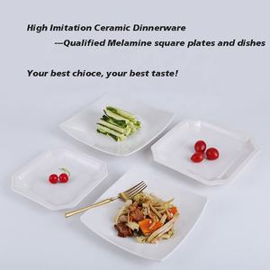 Fábrica al por mayor restaurante de negocios Canton <span class=keywords><strong>Dim</strong></span> <span class=keywords><strong>Sum</strong></span> servir plato de postre de melamina cuadrado blanco - Product Image 6