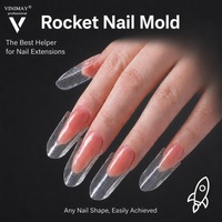 Vinimay Rocket Nail Extension Dual Forms 120 Pcs 15 Tailles Transparent OEM Moule de style sandwich pour gel de construction acrylique Manucure