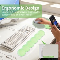 Support de poignet pour ordinateur portable, tapis de souris transparent en gel, repose-poignet confortable, tapis de souris vert antidérapant pour le bureau