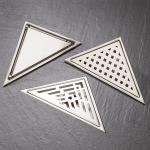 Custom Cross-border Triangle Anti-odor Insect-proof 304 Same-layer Side Sliding Floor Drain Stainless Steel Brushed Surface - Product Image 1