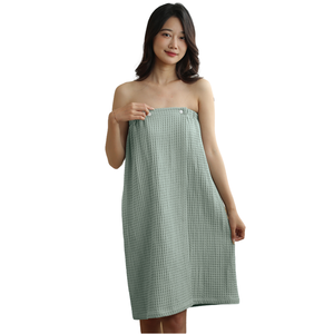 Bata de baño para <span class=keywords><strong>hombre</strong></span> y mujer, ropa de dormir de estilo Waffle, bata de baño, <span class=keywords><strong>pijama</strong></span> <span class=keywords><strong>corto</strong></span> para salón - Product Image 1