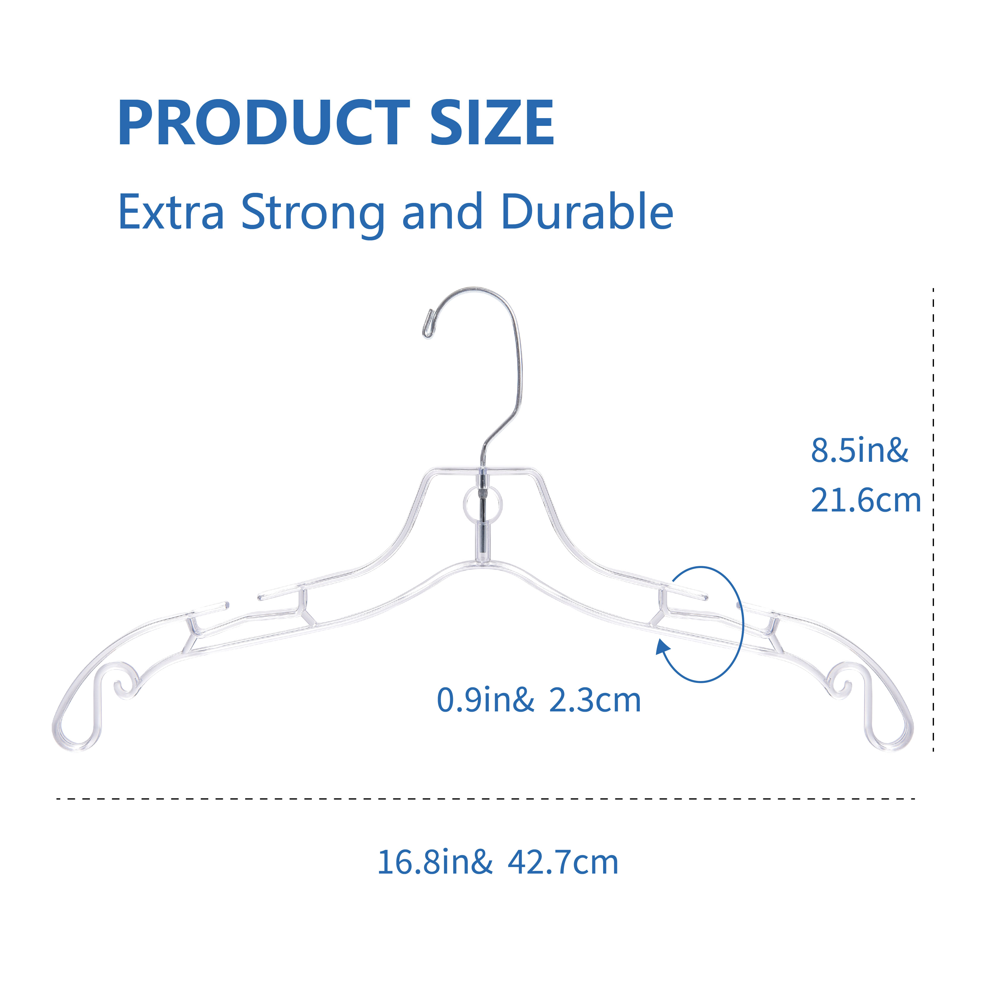 Wholesale 17" Crystal Cut Clear Flexible Plastic Hanger Transparent ABS  Shirt Dress Hangers Custom 24/48 Pack >10L Cleaning| Alibaba.com