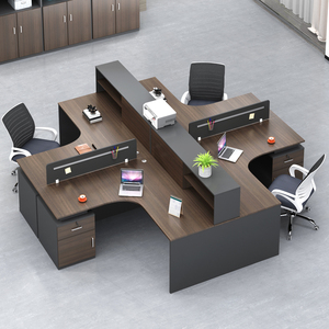 현대 모듈 식 사무실 가구 세트 직원 책상 칸막이 워크 스테이션 파티션 테이블 의자 국 드 Travail 사무실 테이블 - Product Image 4