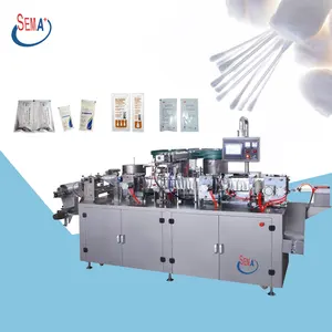 Horizontal Gel Liquor Cotton Swab Sticker Automatic Packing Machine with Liquid Filled Cotton Swab