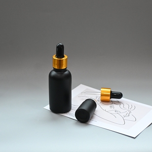 Botella de Vidrio Esmerilado Negro con Gotero de 10ml, 15ml, 20ml, 30ml, 50ml, 100ml, Caja Personalizada, Botella con Gotero de Aceite Negro Mate con Caja - Product Image 3
