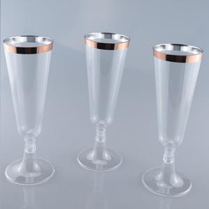 Set da 25 Flûte da Champagne Monouso in PS da 150ml con Bordo Oro/<span class=keywords><strong>Argento</strong></span>/Oro Rosa - Product Image 3