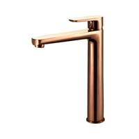 SANIPRO Robinet de lavabo cascade de luxe noir et or à poignée unique, mitigeur de lavabo en laiton pour salle de bain