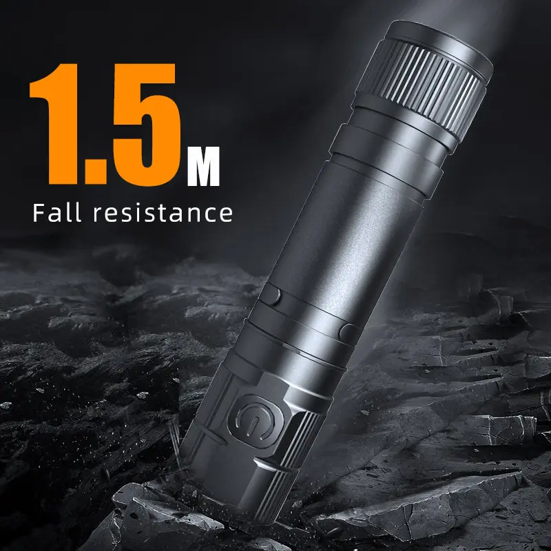 Powerful Rechargeable Aluminium Alloy Led Flashlights Tactical Mini Torch Lintern IP66 Waterproof Outdoor Camping Hiking Walking