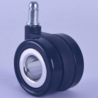 Roulette de meuble noire de 60mm avec 2.5 pouces de roue pivotante Hubless Grip Ring Stem Hollow Core Caster