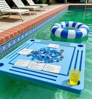 Nouvelle Table de Mahjong Flottante pour Piscine, Table de Jeu Épaisse en EVA Imperméable pour Domino et Jeux de Jardin