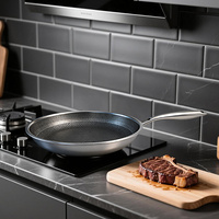 Ensemble de casseroles et poêles antiadhésives Sanlang en acier inoxydable 304 à 6 couches, motif nid d'abeille