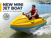 Prix d'usine, expédition rapide, mini jet-boat jaune cyan argenté, embarcation électrique, moteur à deux temps, petit bateau à moteur