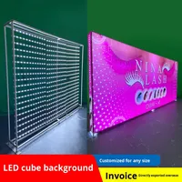 Écran LED Cube Pliable Double Face pour Stand d'Exposition, Rideau Rapide, Boîte à Lumière, Toile Murale Standard en Maille pour Équipement de Salon Professionnel