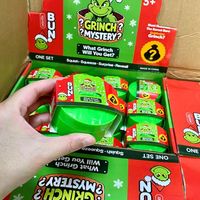 Mini jouet anti-stress Grinch de Noël, boîte mystère en forme de boulette, 5 cm, en TPR souple à rebond lent, pour soulager le stress, vente en gros