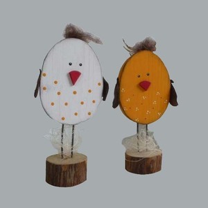 EASTER RUSTIC WOODEN SITTING CHICKEN <strong>ROOSTER</strong> DECORATION <strong>HAPPY</strong> EASTER WOODEN CHICKEN ORNAMENT - Product Image 4