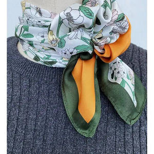 Cuello 100% Bufanda de seda Impresión personalizada Bufandas al por mayor Diseñador Head Bag Mujeres Elegante Bufanda de vuelo Twillies - Product Image 3