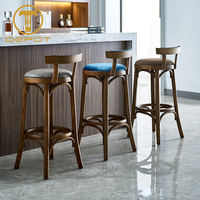 Tabourets de bar modernes rembourrés en bois de 35 pouces pour comptoir commercial, vente en gros, durables pour la maison et la salle à manger