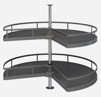 Panier coulissant rotatif à 2 niveaux pour armoire de cuisine, organisateur de rangement pivotant, étagère d'angle magique pour armoire