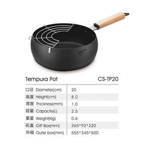 Sartén profunda de acero al carbono de alta calidad con mango de madera para cocinar salteado, uso esencial en la <span class=keywords><strong>cocina</strong></span> - Product Image 4