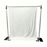 Supports de toile de fond en aluminium 12ft*12ft et 10ft*10ft avec rideau LED pour décorations de mariages et salons professionnels