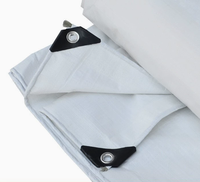 Bâche en polyester PE 100% tricotée, enduite blanche, avec logo personnalisé, imperméable, durable, résistante à l'usure et longue durée de vie