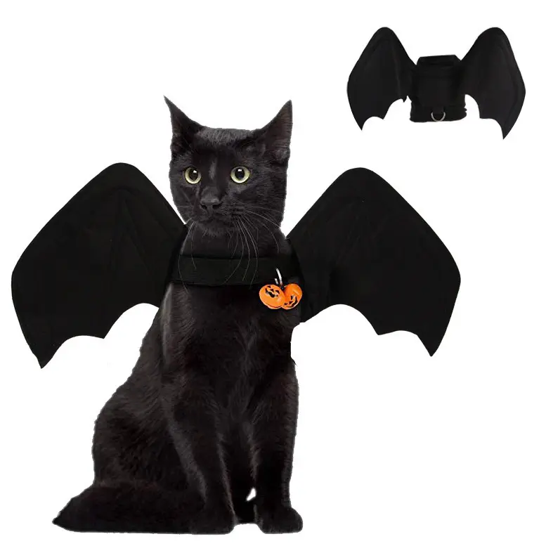 Grosir kostum anjing peliharaan Halloween baju sayap kelelawar kucing kualitas tinggi