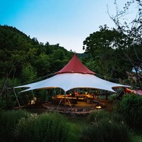 Tente d'événement sur mesure en acier, grande auvent extérieur pour jardin, fête, restaurant, tente de festival imperméable pour complexe hôtelier
