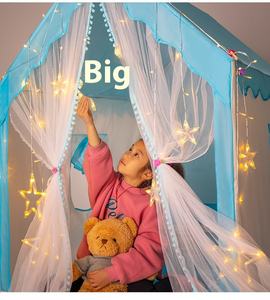 Niños princesa niñas Casa Grande punteada malla ventilada interior niños <span class=keywords><strong>Castillo</strong></span> jugar juguete tienda <span class=keywords><strong>de</strong></span> poliéster - Product Image 5