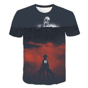T-shirts à manches courtes en coton respirant à col rond avec impression numérique 3D Anime <span class=keywords><strong>2023</strong></span>, 180 g/m², T-shirt Attack on Titan - Product Image 6