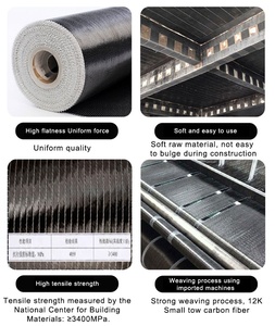 NQFIBER 20mm 240gsm 3K 4x4 rollo de tela de fibra de carbono de sarga negro brillante liso mate tejido Multiaxial tela de fibra de carbono - Product Image 2