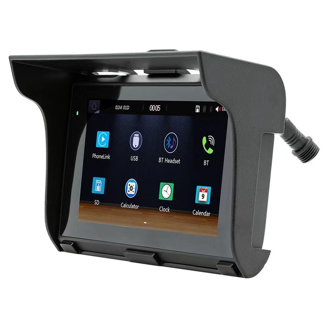 Motorcycles Portable MP5 Android Auto Wireless Carplay Mirrolink 2 BT Connect Waterproof 5 Inch GPS Navigation MP5 Player